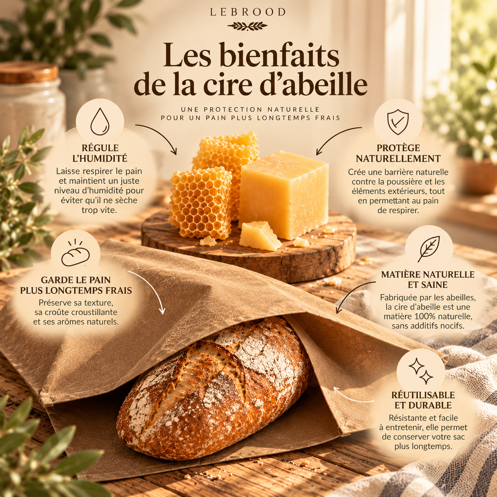 Sac à baguette en cire d'abeille