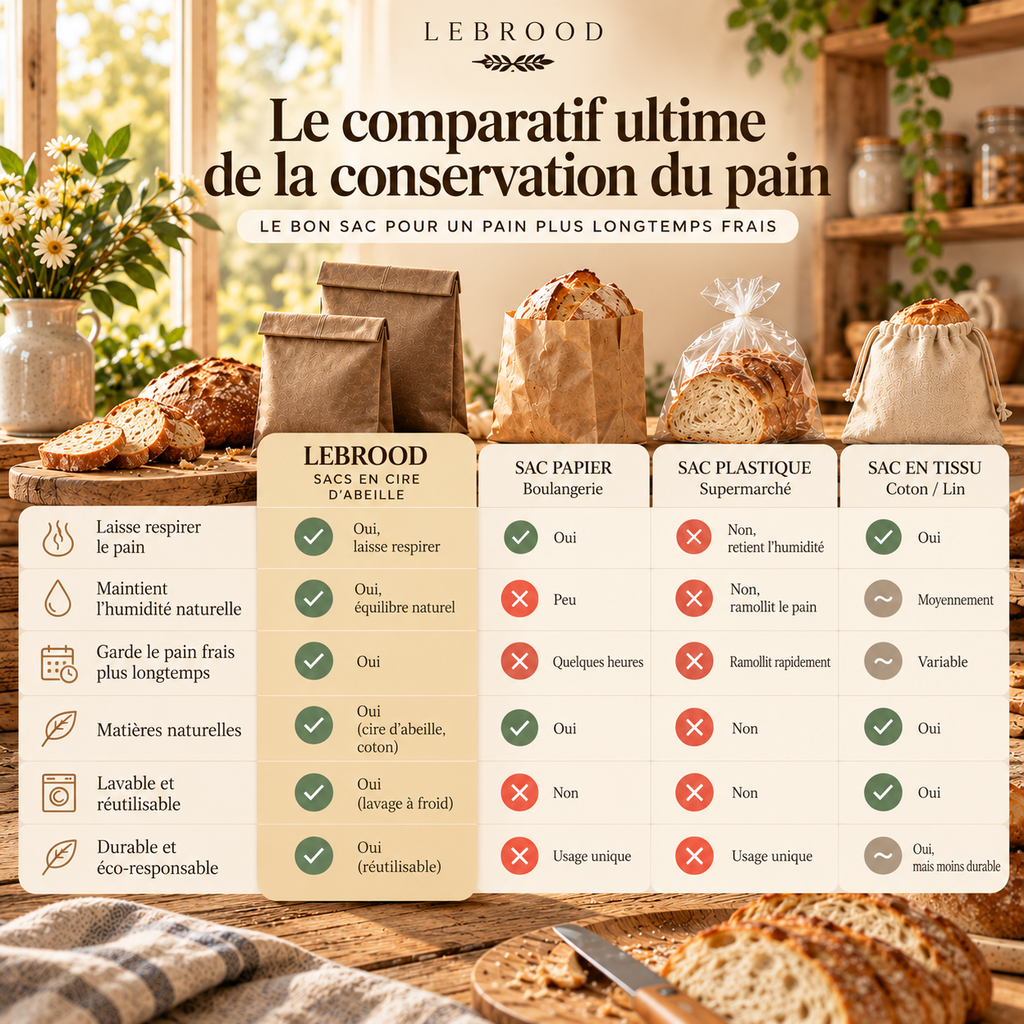 Sac à baguette en cire d'abeille