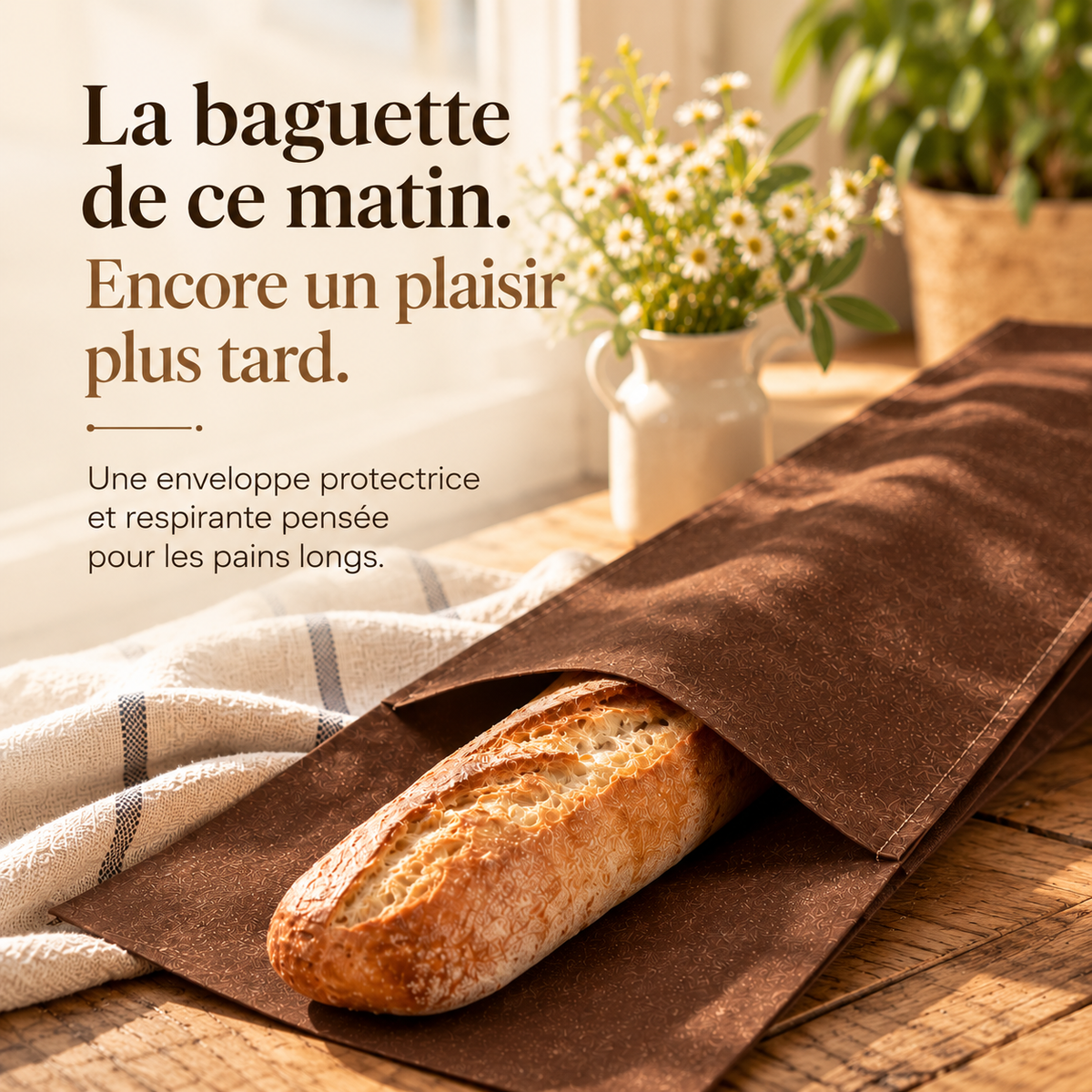Sac à baguette en cire d'abeille