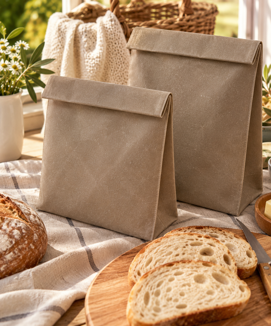 Sac à pain en cire d’abeille